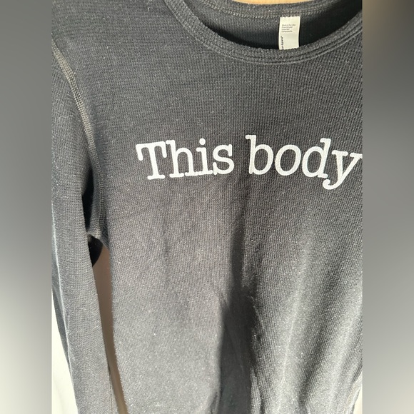 AMERICAN APPAREL, black waffle long sleeve - Picture 5 of 5